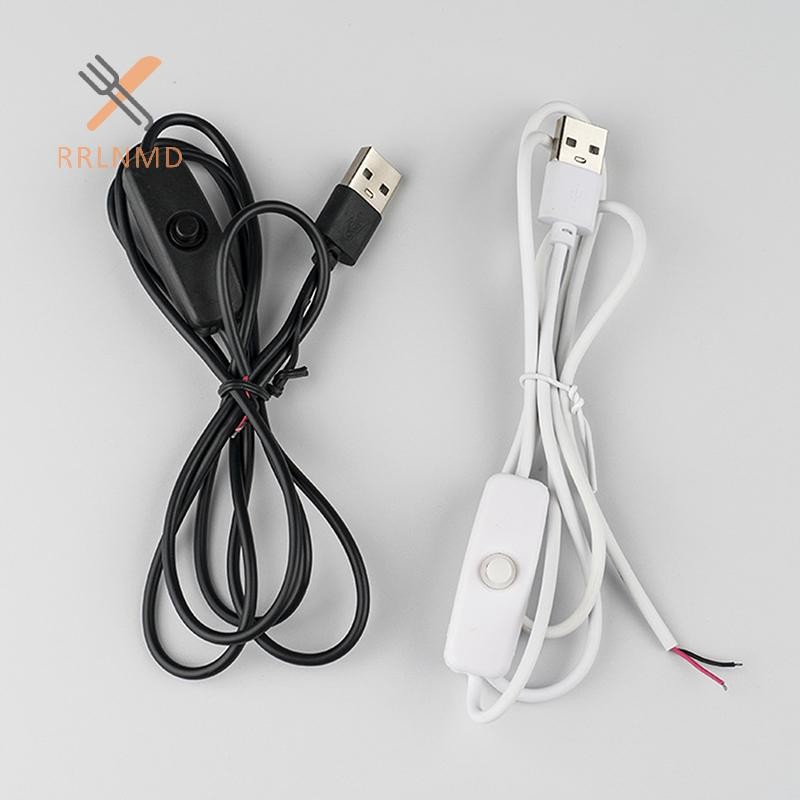Dây cấp nguồn công tắc RRLNMD 5V 1M / 1.5M USB Nam sang 2 lõi Cáp kết nối 501 Nút BẬT TẮT 2A cho dải đèn LED Bóng đèn MỚI
