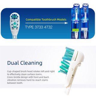 4 Đầu Bàn Chải Thay Thế Cho Bàn Chải Đánh Răng Oral-B-CrossAction Chuyên Nghiệp Cho Dual Cross-Action Sạch Kèm Dành Cho Người Lớn