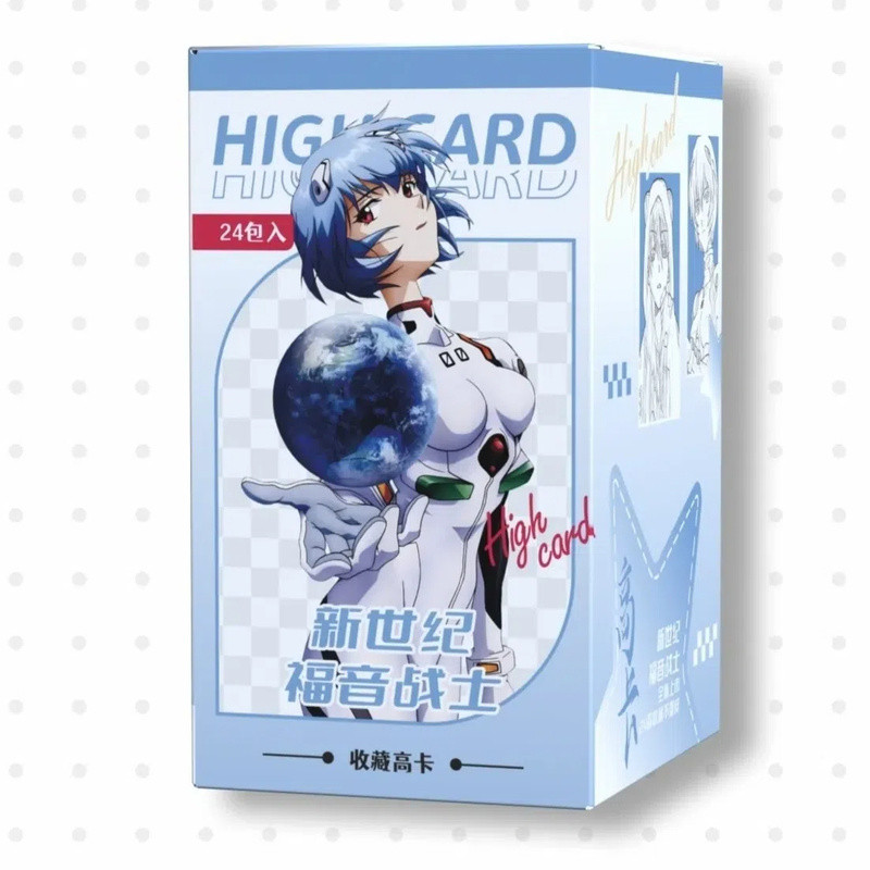 Thẻ hộp mù Neon Genesis Evangelion EVA 24 gói mỗi hộp, Thẻ Anime sưu tập hai mặt (8,5 × 5,4 cm)