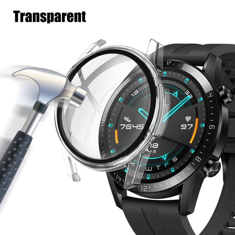 Kính + Ốp Lưng Cho Huawei Watch GT2 GT2e GT3 GT4 GT5 Pro 42mm 46mm 41mm Đồng Hồ Thông Minh Bảo Vệ Màn Hình Toàn Diện PC Kính Cường Lực GT2 GT2e GT3 GT4 GT5 Pro Ốp Lưng Không Cân