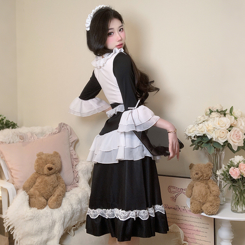 Đồ lót sexy Pure Desire, trang phục hầu gái Pure Desire đen trắng châu Âu và Mỹ, đồng phục cosplay, không cần cởi bộ
