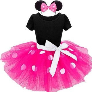 Chủ Đề Disney Minnie Chuột Mickey Trẻ Em Chấm Bi Ngắn Tay Đầm Công Chúa Bé Gái Váy Biểu Diễn Trang Phục 2997-5328cm Kích Thước