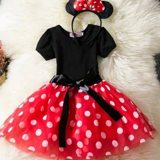 Chủ Đề Disney Minnie Chuột Mickey Trẻ Em Chấm Bi Ngắn Tay Đầm Công Chúa Bé Gái Váy Biểu Diễn Trang Phục 2997-5328cm Kích Thước