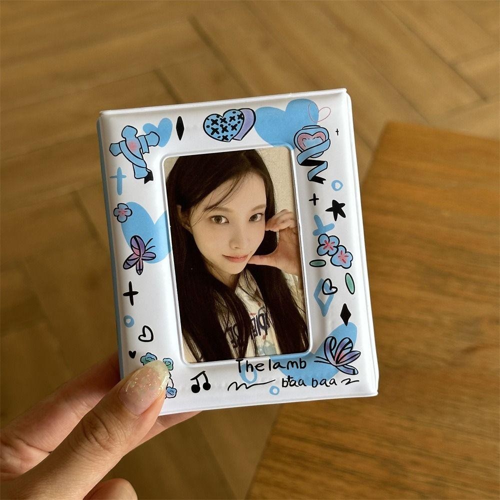 THFENG Album Ảnh Kpop, Y2K Sheep Photcard Holders, INS Card Display 3 in Blue White Idol Cards Collect Book Star Chaser