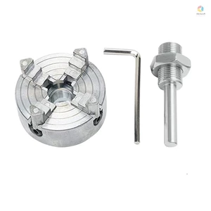 Hợp kim kẽm 4-Jaw Chuck Thanh kết nối Tự định tâm Gỗ Xoay Chuck Phụ kiện kẹp tùy chọn cho máy tiện kim loại Mini