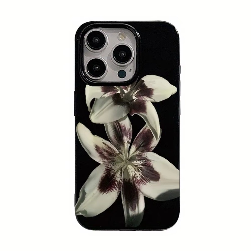 Ốp Lưng Cho iPhone 11 16 15 Pro Max 16e 14 11 12 13 15 Pro XR XS Max X 7 8 Plus SE2022 Retro Họa Tiết Hoa Lily Mềm TPU Chống Sốc
