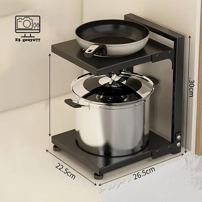 [gouyu77] Giá sắp xếp nồi có thể điều chỉnh - Tiết kiệm không gian, Bảo quản chống gỉ cho chảo, chậu & nắp đậy - Giải pháp nhà bếp dưới tủ