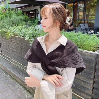 YOWEI Nữ Dệt Kim Ấm Khăn Choàng Cổ Trơn Bảo Vệ Áo Vai Cổ Giả Mùa Hè Điều Hòa Ngoài Tháp VN