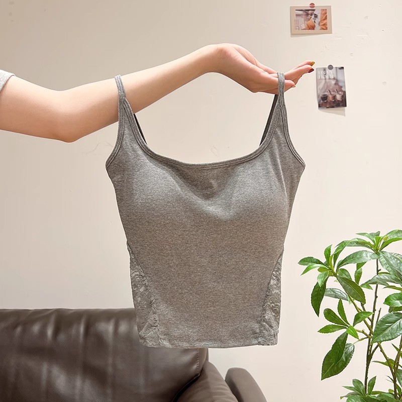 Áo yếm khâu ren rỗng gợi cảm kiểu Mỹ có đệm ngực cho nữ