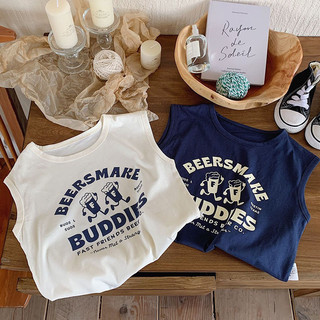 100% Cotton Dễ Thương Trẻ Em Áo Thun Không Tay Bé Trai Bé Gái Áo Vest Top Mùa Hè