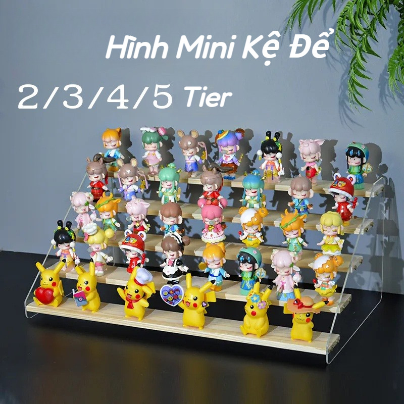2-5 Tầng kệ trưng bày bằng gỗ,Giá lưu trữ búp bê để bàn,Kệ Bậc Thang，Nước Hoa Đồ Chơi Kệ