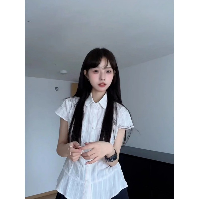 SUXI Áo sơ mi ngắn tay đơn giản giản dành cho nữ mùa hè mới 250620