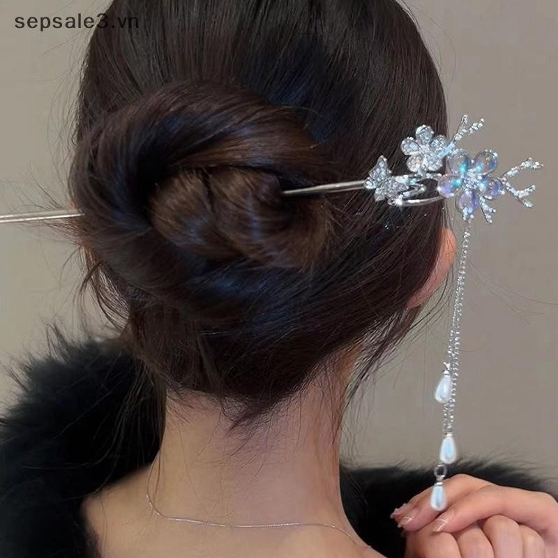 # sepsale # Kẹp tóc phong cách Trung Quốc cổ điển Que tóc thủ công dành cho nữ Cô gái Kẹp tóc tinh tế Phụ kiện tóc đa năng Quà tặng.