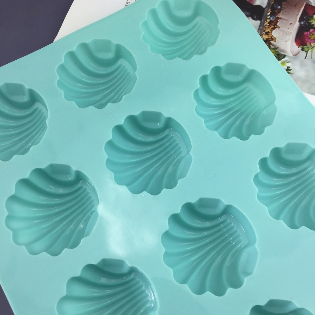 12 Khoang Vỏ Silicon Khuôn Bánh Mousse Pháp Khuôn Tự Chế Bánh Quy Sô Cô La Handmade Xà Phòng Khuôn DIY Khuôn Nướng Bánh