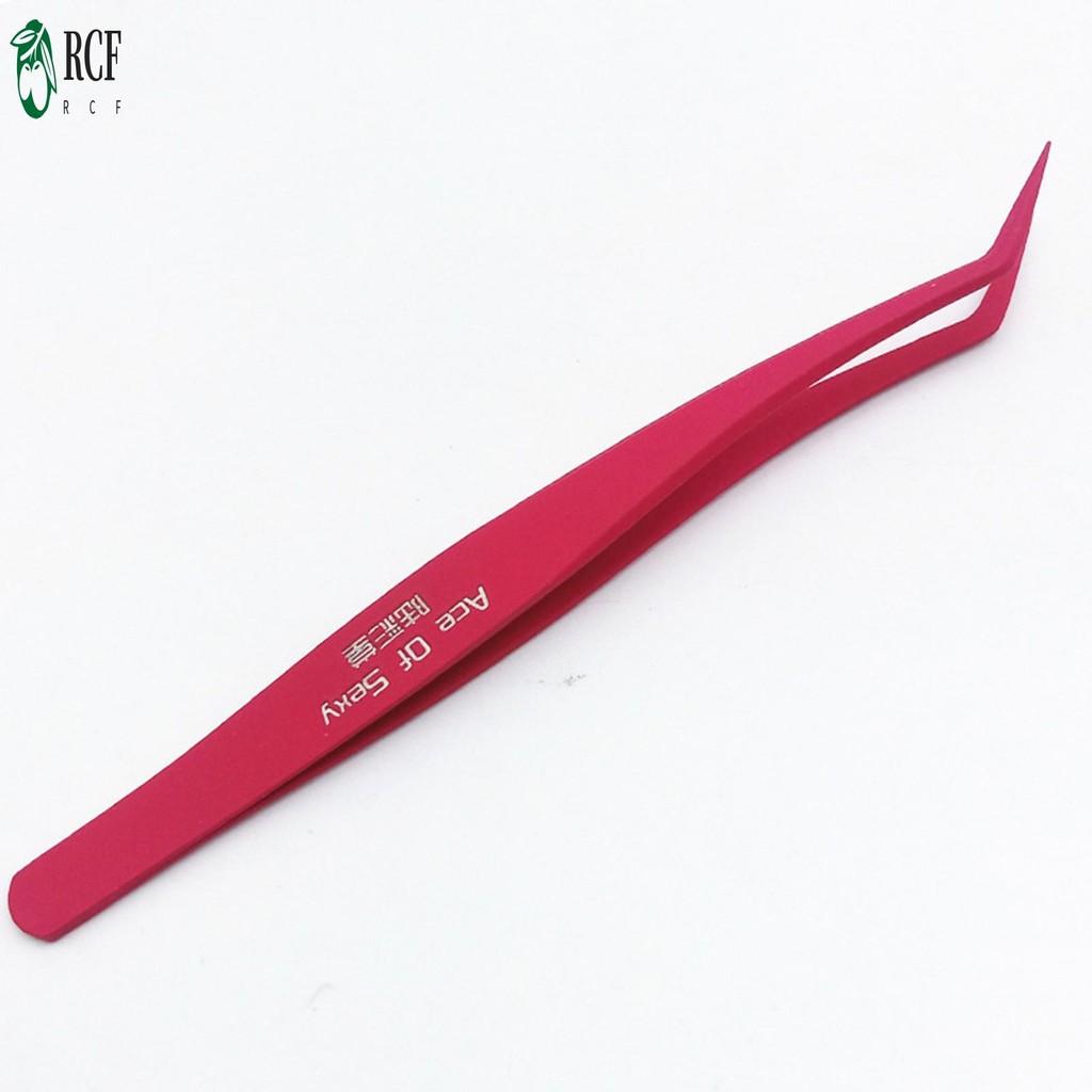 Thép không gỉ Slanted Eye Brow Kẹp Lông Mi Giả Nối Dài Nhíp Trang Điểm Dụng Cụ Mỹ Phẩm