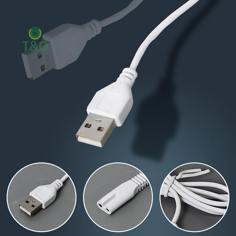 [T & O-t] Dây sạc cáp USB Bộ đồ lỗ đồng 5V đèn pin cạo râu dây tóc Lỗ đơn 1.8 [mới]