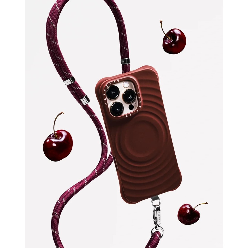Ốp lưng Ripple - Navy Blue & Dark Cherry Bl Essentials của CASECASETM Ốp Hút Từ Tính Cho iPhone 16 / 15 / 14 Pro Max Cao Cấp Cảm Ứng Mềm Chống Trơn Trượt Silicon Bảo Vệ Thả Kết Cấu