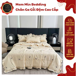Bộ Chăn Ga Gối Chất Liệu Phi Lụa Với Tone Màu Nền Nã Thời Thượng - MemMinbedding Luxury