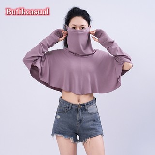 Phụ Nữ modal Mũi Chống Nắng Bóng 2025 Mùa Hè Mới Khăn choàng Lái Xe Cổ Mặt nạ Áo Mỏng top