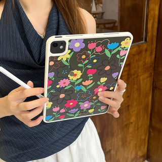 Vỏ Acrylic Cứng Tuya Hoạt Hình Hoa Dành Cho Mini6 Mini7 A17Pro IPad 5 6 7 8 9 10 11 A16 Air 2 3 4 5 6 Air 11 M2 Pro10.5 10.2 "Pro11 2018 2020 2021 2022 M4 Pro13 2024 2025