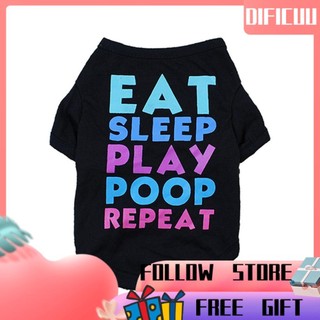 Dificuu Máy Spring và Summer Dog T -Shirt Máy mặc áo sơ mi có thể giặt được màu đen với chữ thoải mái (3XL)
