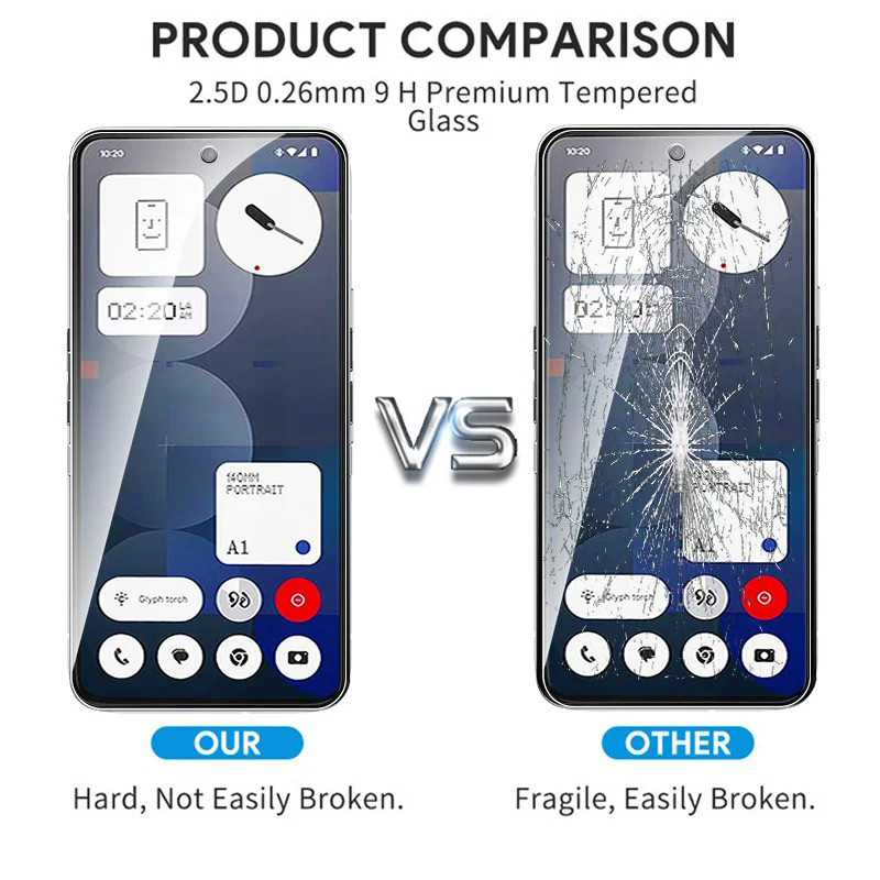 Phim bảo vệ màn hình kính cường lực For Nothing Phone (3a) / (3a) Pro 9H 2.5D