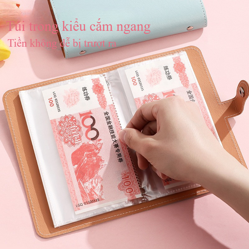 100 phong bì tiết kiệm, Sách thử thách ngân sách, sổ thử thách tiết kiệm,  Bìa da，thể tái sử dụng