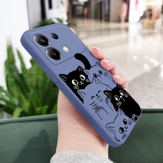 Ốp Điện Thoại Silicon Mềm Chống Sốc Cho Realme 14 14x C75 C75x GT Neo 6 SE GT6 C63 C61 13 14 Pro + Vỏ Mèo Đen Dễ Thương Mới
