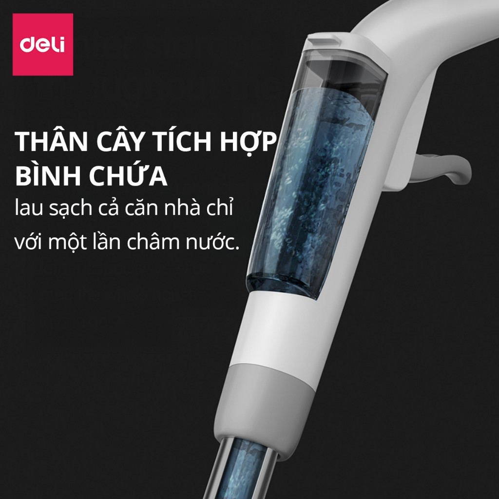 Cây lau nhà phun sương tự vắt tiện lợi DELIxVusign Vắt khô nhanh, Xoay 360 độ làm sạch mọi ngóc ngách