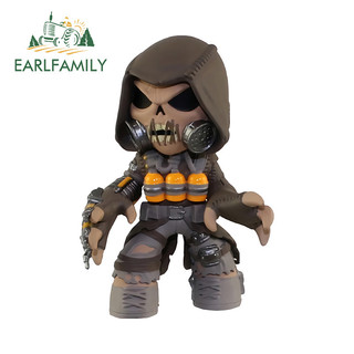EARLFAMILY Skeleton Hình Dán Xe Hơi Cá Tính Chống Trầy Xước Decal Thích Hợp Cho Xe Máy Ván Trượt Laptop Phía Sau Kính Chắn Gió
