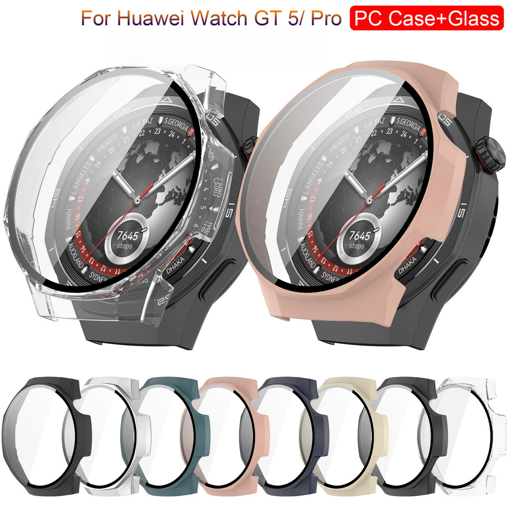 Kính + Ốp Lưng Cho Huawei Watch GT2 GT2e GT3 GT4 GT5 Pro 42mm 46mm 41mm Đồng Hồ Thông Minh Bảo Vệ Màn Hình Toàn Diện PC Kính Cường Lực GT2 GT2e GT3 GT4 GT5 Pro Ốp Lưng Không Cân