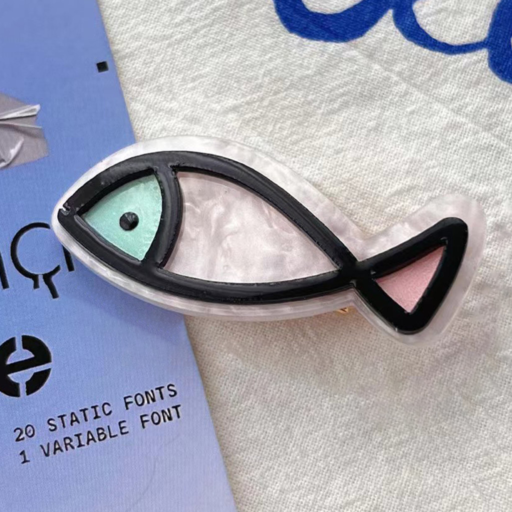 Hoạt Hình Cá Mẫu Bên Kẹp Tóc Nhựa Barrettes Cho Bé Gái và Nữ
