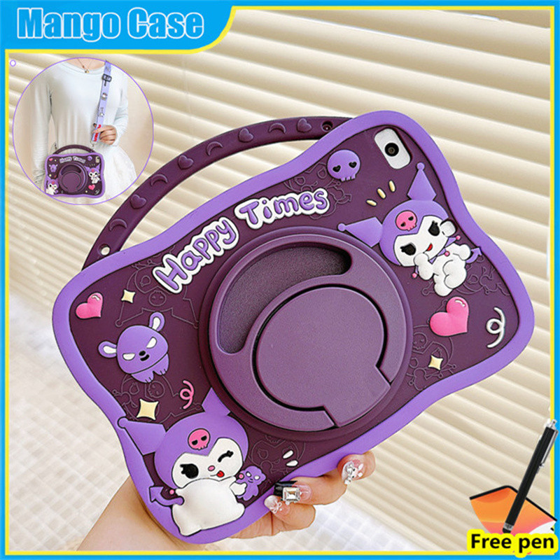 Ốp Lưng Tương Thích Cho Honor Pad X9A 11.5inch X9A 2025 X9 Pro Máy Tính Bảng Silicon Mềm Hoạt Hình Dễ Thương Tím 360°Vỏ trẻ em xoay Vỏ nhỏ