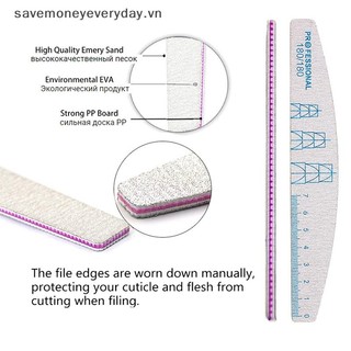 [savemoneyeveryday] 1 Cái Móng Tay Bằng Gỗ Nửa Trăng Chống Mài Mòn Giấy Nhám Đôi Với Quy Mô Tập Tin Móng Tay Dụng Cụ Đánh Bóng [vn]