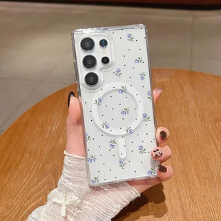 Ốp điện thoại ins họa tiết hoa chống sốc S23Ultra có thể so sánh với Samsung s20fe S21 S21PLUS S22 S23 S24 Vỏ siêu chống sốc S25 Plus S25ultra