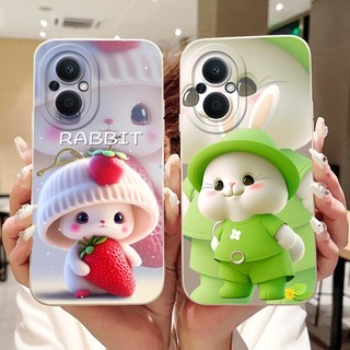 Dành Cho OPPO Reno7 Z 5G / Reno8 Z 5G Vỏ Hoạt Hình Mèo Thỏ Dễ Thương Mới Reno 7Z 8Z 5G CPH2343 Vỏ Điện Thoại Silicon Mềm Bảo Vệ Ống Kính