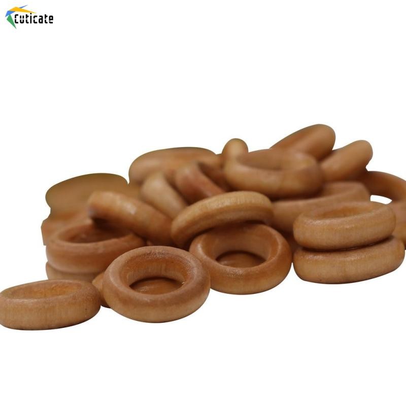 100 Chiếc 13mm Mini Mịn Chưa Hoàn Thành Gỗ Tự Nhiên Vòng Gỗ Cho Thủ Công DIY