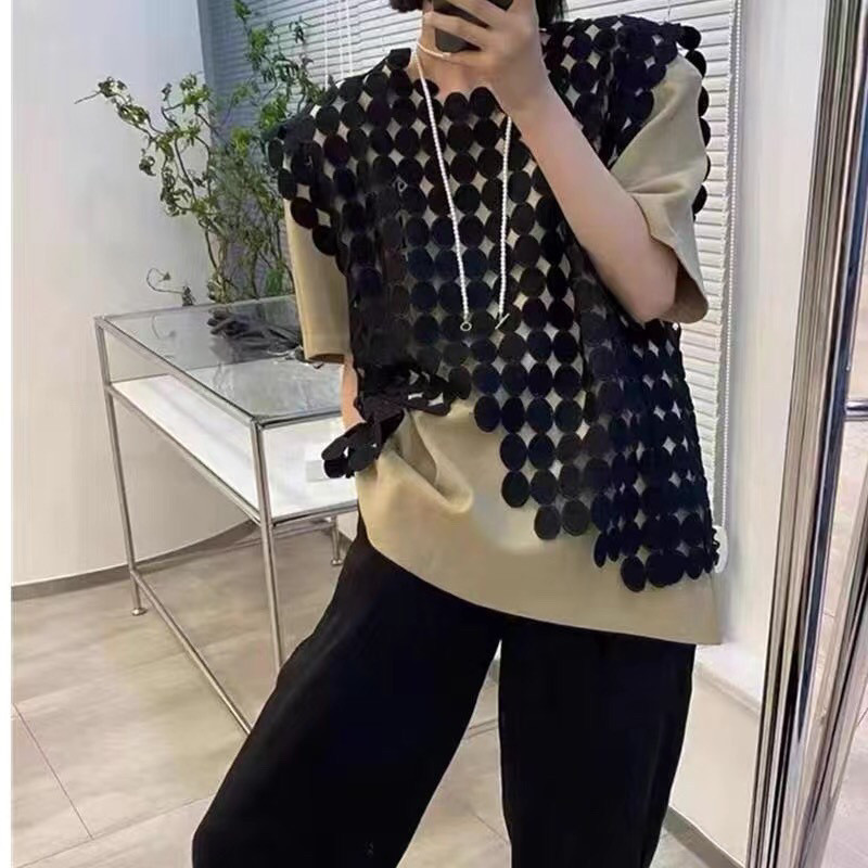 ✨Pháp Không Đều Rỗng Áo Mùa Hè 2022 Rời Áo Thời Trang Phong Cách Phương Tây Chiên Dạo Phố 25.5.22