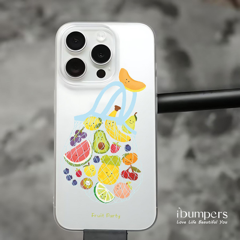 ibumpers Ốp Điện Thoại iPhone Hoạt Hình Dễ Thương Họa Tiết Trái Cây Ốp Lưng Trong Suốt Nhám Mờ Chống Bẩn Chống Sốc Cho IPhone 16 15 14 12 13 11 Pro Max IP 7 8 Plus X XS XR