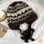1PC Bảo Vệ Tai Thu Đông Phong Cách Đường Phố Mũ Dệt Kim Nữ Retro Kép Sử Dụng Túi Len Ấm Áp Mũ Mới