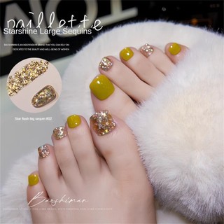 Baoshiman Starry Glitter Dòng gel móng tay sequin lớn, sequin siêu lấp lánh, keo phototherapy đóng hộp cho nghệ thuật làm móng cho tiệm nail