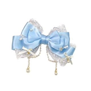 MERIGGIARE Gothic Nơ Mũ, Ngọc Trai Ren Nơ Kẹp Tóc, KC Cosplay Mũ Công Chúa Handmade Mũ Nón