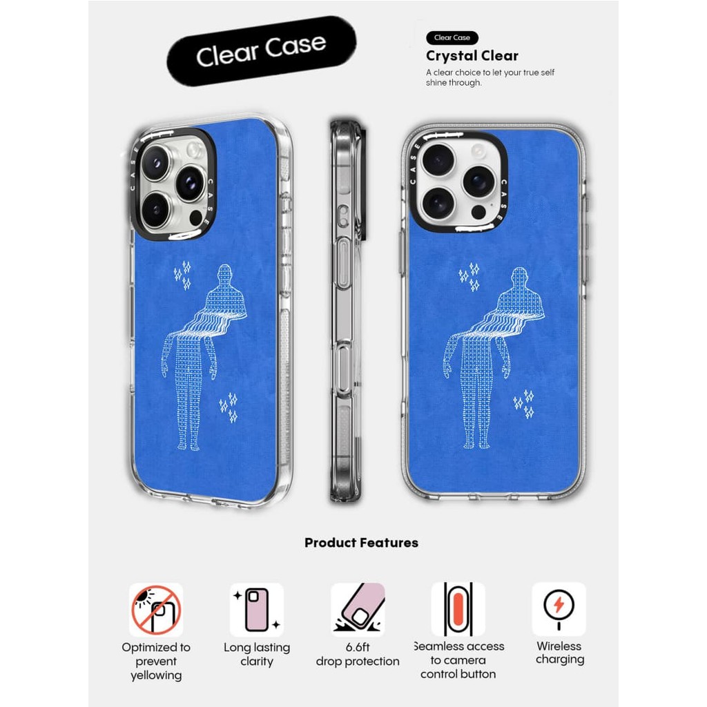 CASECASE X Các Khoáng Chất Khác Tác Động Trong Suốt Hút Từ Tính Cho iPhone 16 / 15 / 14 / 13 Pro Max | Mặt sau Acrylic bảo vệ quân sự với bao bì cao cấp