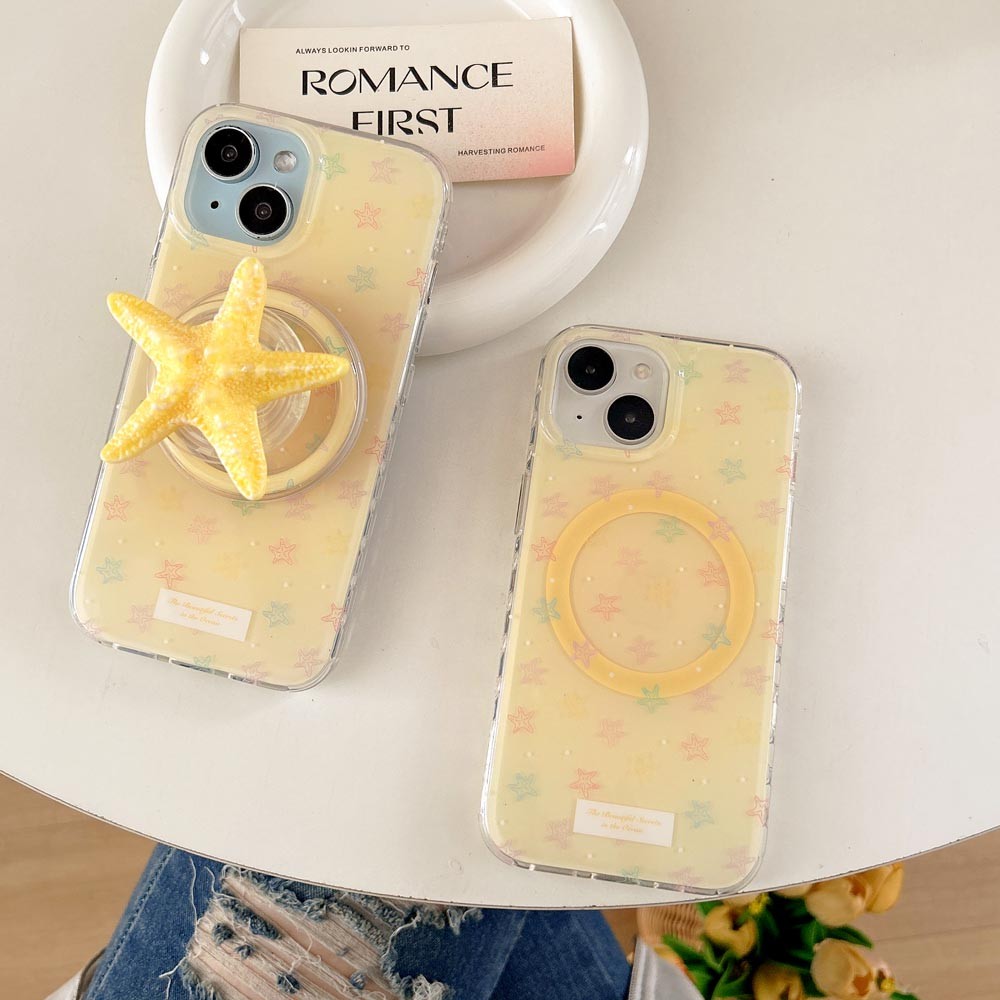 Ốp Lưng Cứng Tương Thích Với iPhone 13 13Pro 13ProMax 14 14Pro 14ProMax 15 15Pro 15ProMax 16 16Pro 16ProMax Ốp Nam Châm Họa Tiết Sao Biển