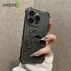 Ốp Điện Thoại Cho Honor 400 Lite Power X70i X60 GT Pro 5G 4G Ice Mist Matte Linear Kitten Ốp Lưng Hoa Dễ Thương Đơn Giản Bướm Mềm AirBag Vỏ Chống Sốc