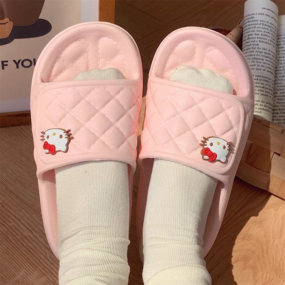 XIXITIAO Sanrio Dép Sanrio Co-Branded HelloKitty Dép Chống Trơn Trượt EVA Đế Mềm Giày Gia Đình Nữ
