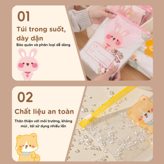 Set 20 Túi Zip Đựng Đồ Cho Bé Tiện Lợi, Túi Đựng Quần Áo, Đồ Dùng Cho Bé Dễ Thương Nhiều Kích Thước