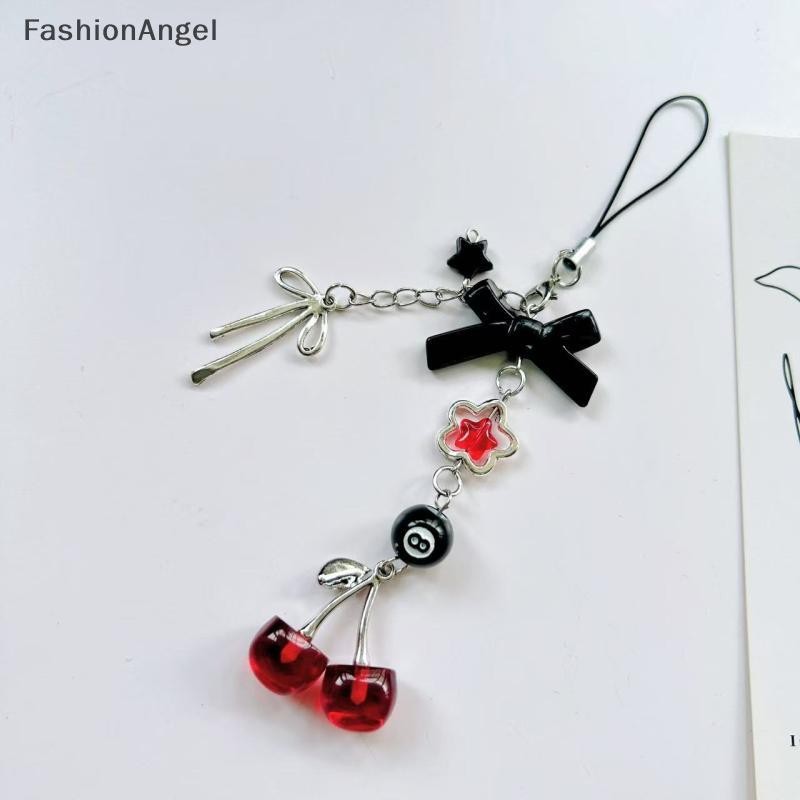FashionAngel 1 Cái Quyến Rũ Đỏ Anh Đào Nơ Điện Thoại Móc Chìa Khóa Y2K Túi Mặt Dây Chuyền Móc Khóa Phụ Kiện Bạn Gái Quà Tặng VN