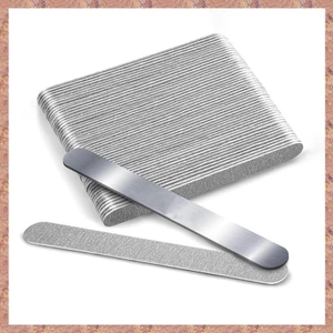 Tập tin móng tay Bảng Emery có thể thay thế, cho Salon, 50 Cái + 1 Bộ bảng kim loại Có thể tái sử dụng Peel and Stick Nail Files (R F C V)