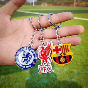 Mặt hàng cho người hâm mộ bóng đá Chelsea Barcelona, huy hiệu đội, móc khóa xe hơi nhiều màu sắc, mặt dây chuyền ba lô CGVF